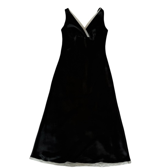 Jones New York Satin Slip Midi Dress Size Medium In Black - Picture 1 of 11